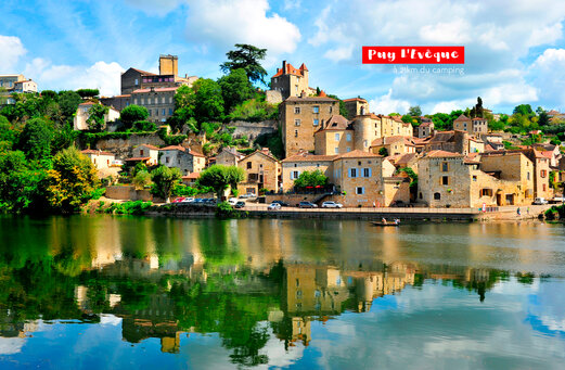 Medieval village of Puy L'Évêque on the Lot river, Occitanie region.