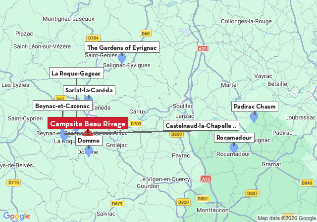 Map of places to visit