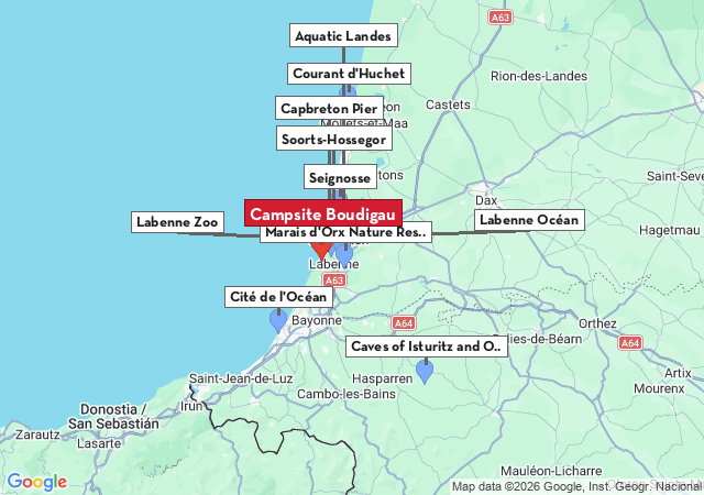 Map of places to visit