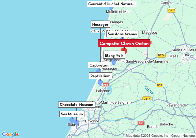 Map of places to visit