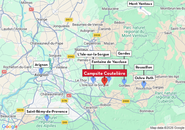 Map of places to visit