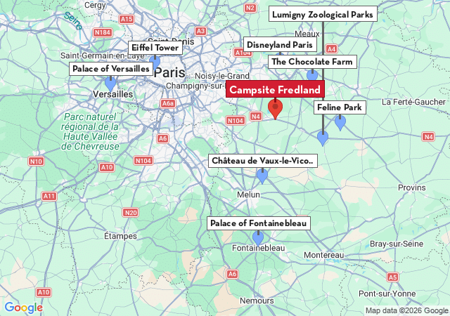 Map of places to visit