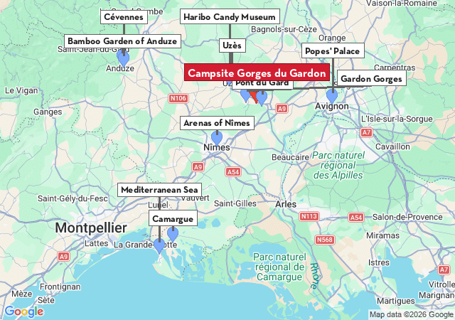 Map of places to visit