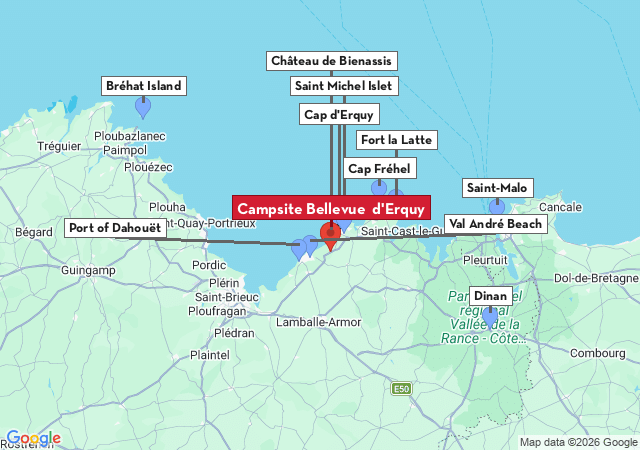 Map of places to visit