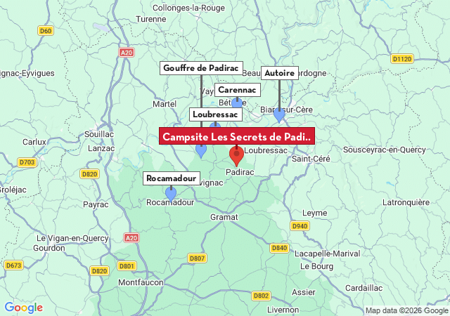 Map of places to visit