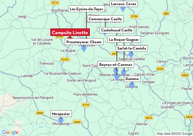 Map of places to visit