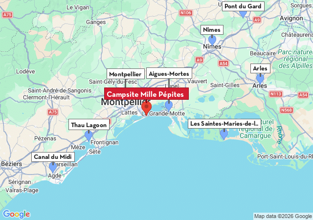 Map of places to visit