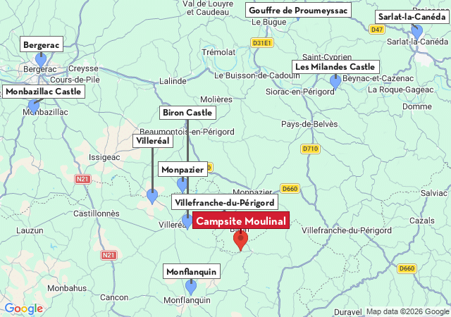 Map of places to visit