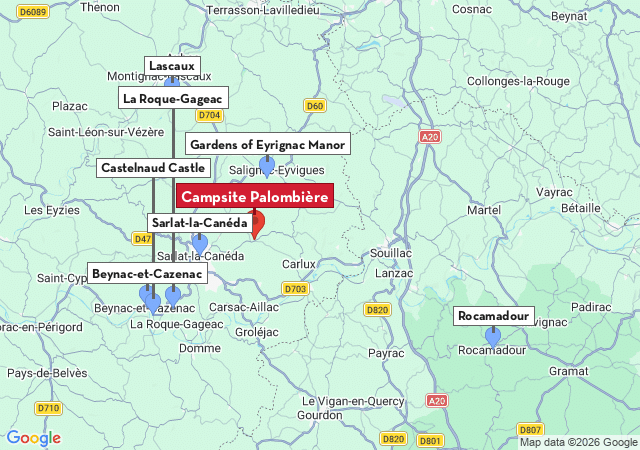 Map of places to visit
