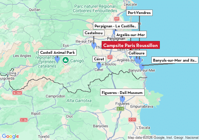 Map of places to visit