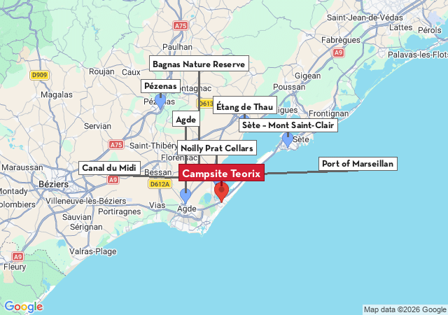 Map of places to visit