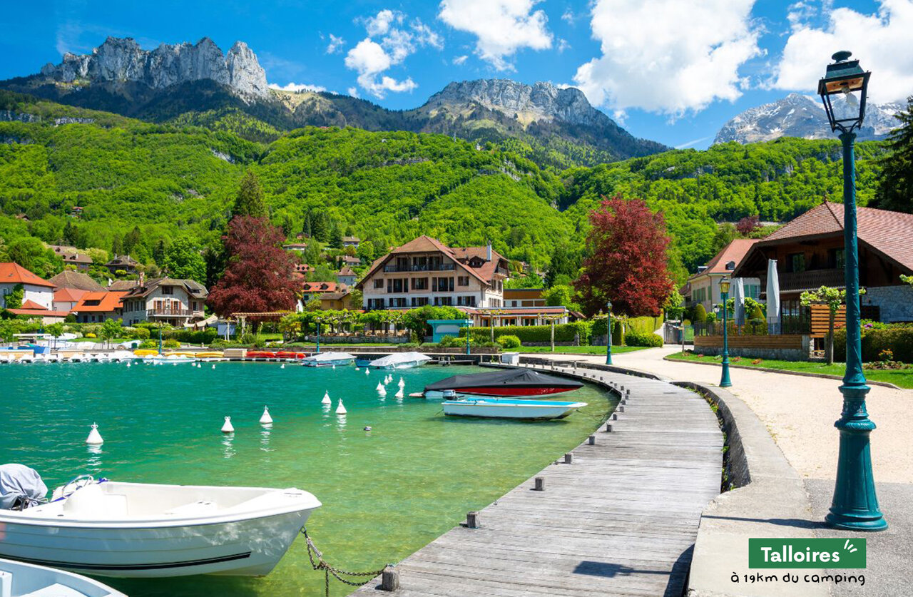 Talloires village on Lake Annecy, a beautiful place to visit near the campsite.