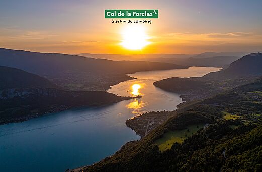 Sunset over Lake Annecy from the Col de la Forclaz pass.