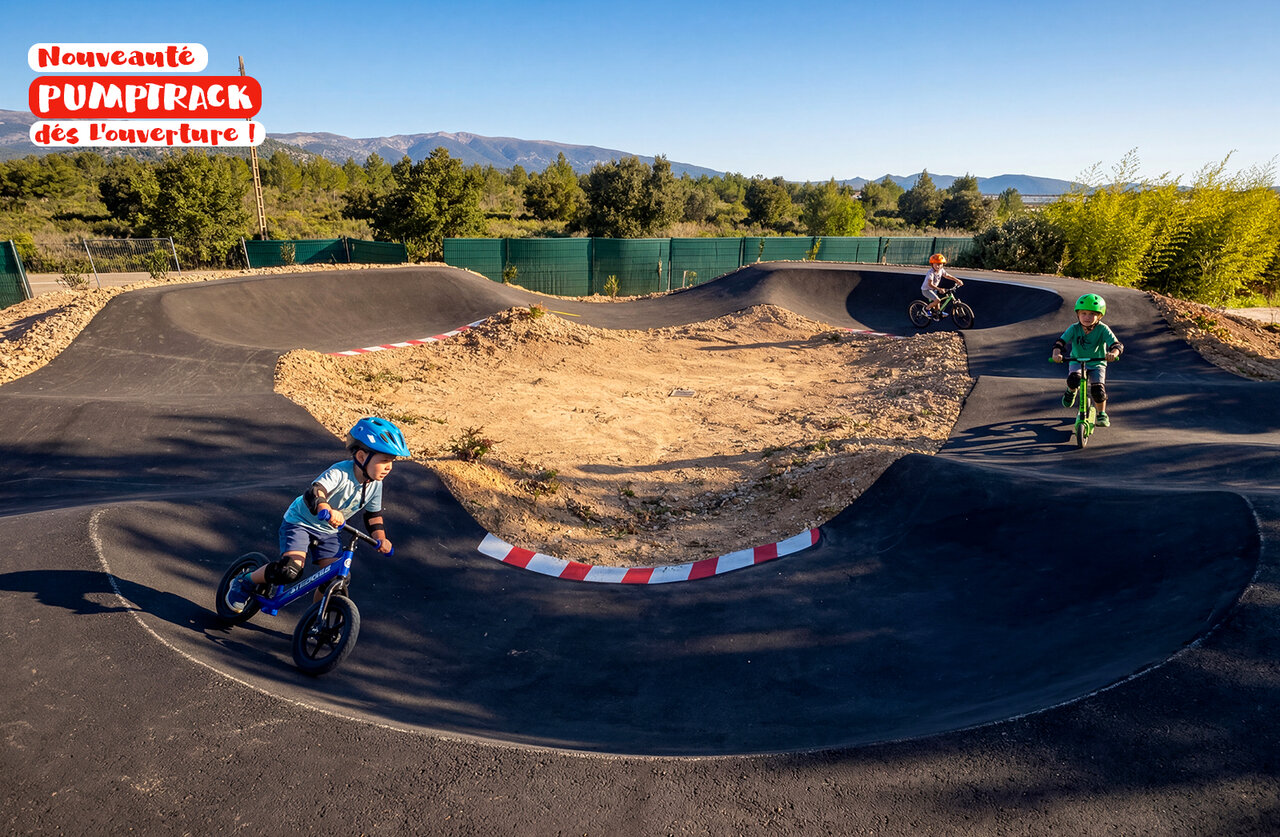 Kids pumptrack at CAPFUN Arbois du Castellet campsite in LE CASTELLET (83).