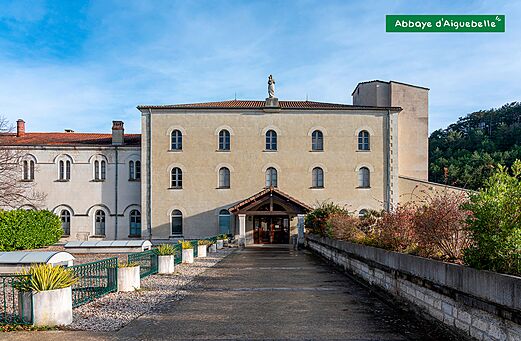 Historic facade of Aiguebelle Abbey, Cistercian monument in Dr�me Proven�ale.