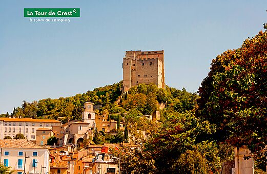 Medieval Tower of Crest overlooking the city and the Dr�me, place to visit.