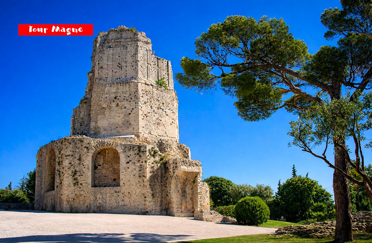 Tour Magne, historic Roman monument to visit in N�mes, Gard.