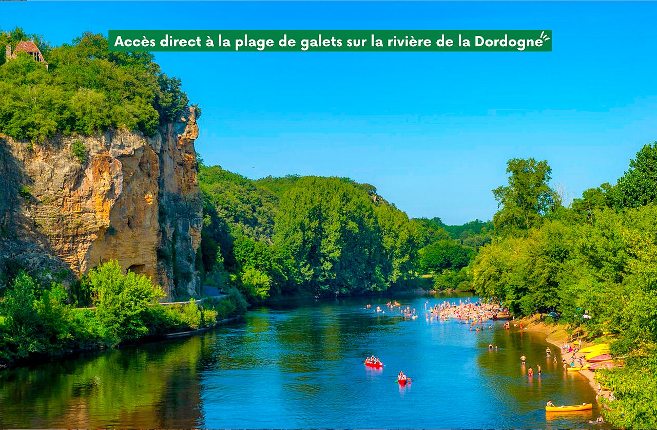 Dordogne beach campsite CLICOCHIC Beau Rivage in LA ROQUE-GAGEAC (24).