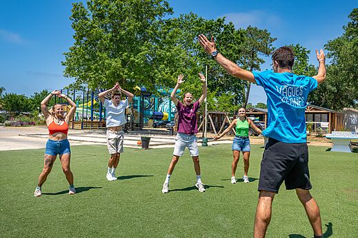 Sports animation for adults at VAGUES OCEANES Boudigau campsite in LABENNE OCEAN (40).