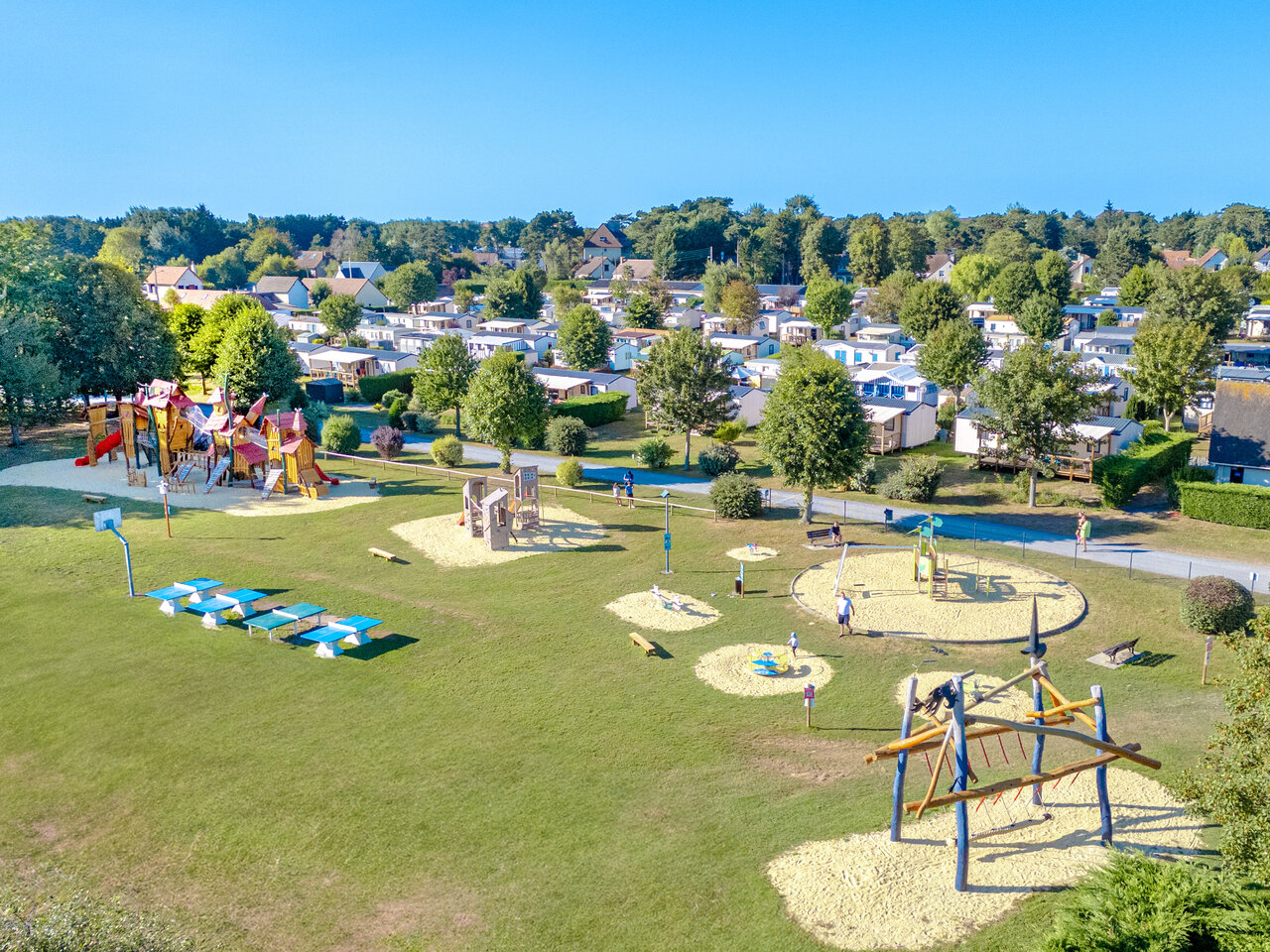 Large playground at CLICOCHIC Brise de Cabourg campsite in Varaville.