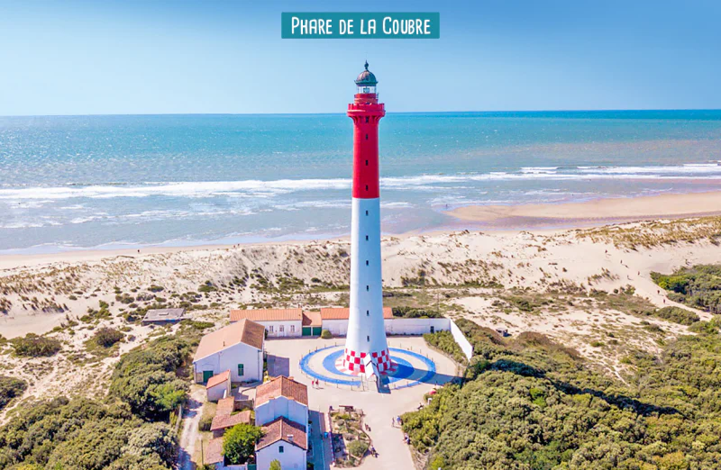 Phare de la Coubre lighthouse, iconic monument to visit near La Tremblade, Charente-Maritime.