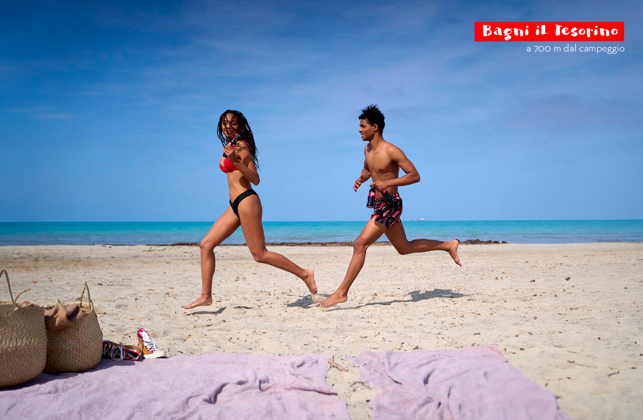 Sandy beach Bagni il Tesorino, 700m from the campsite, Rosignano Marittimo.