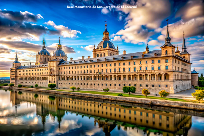 Majestic Royal Monastery of San Lorenzo de El Escorial, historic site near Madrid.