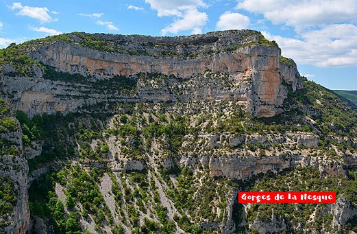 Gorges de la Nesques, impressive rocky and green canyon in Provence.