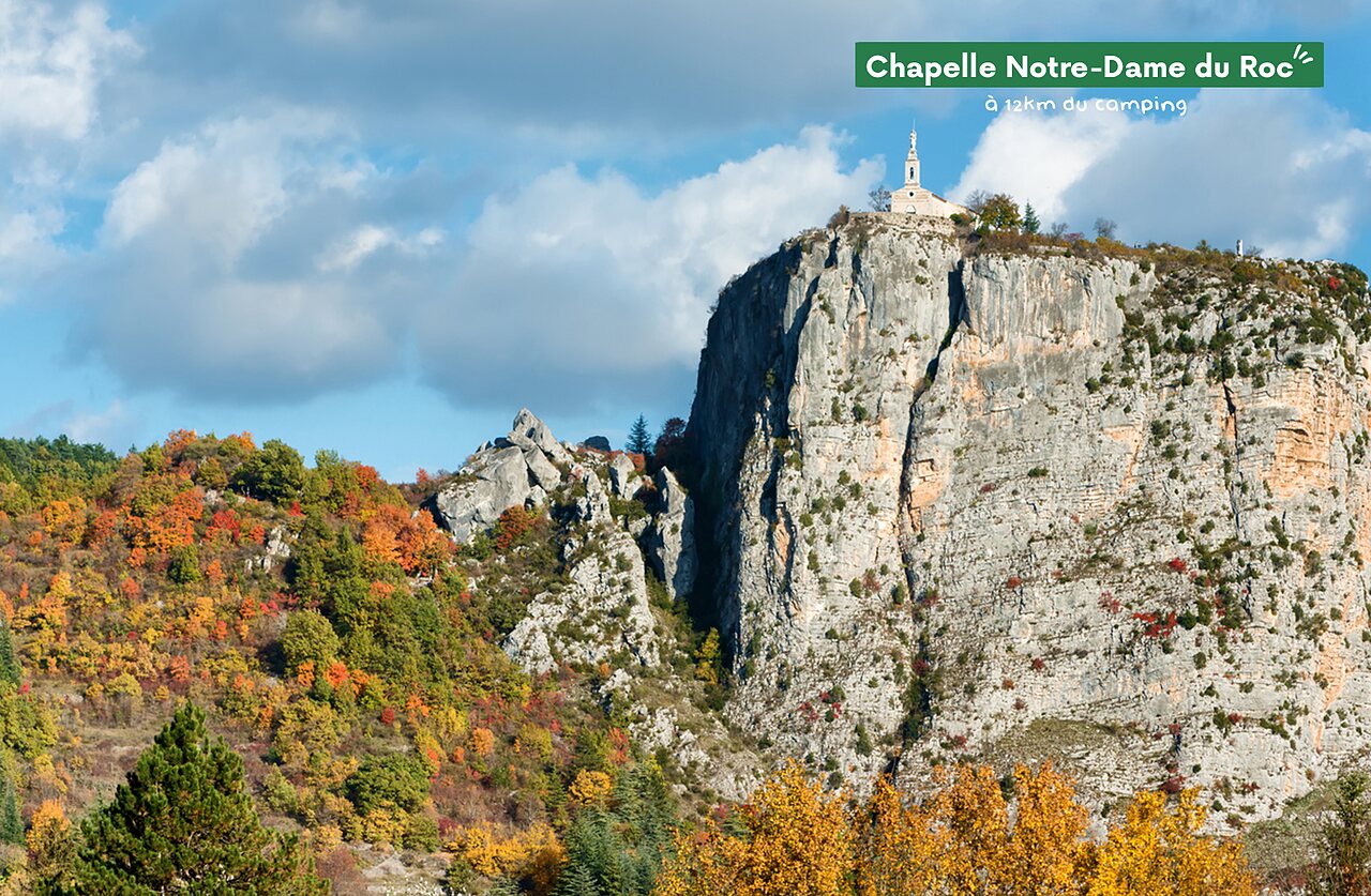 Chapel Notre-Dame du Roc on rock, place to visit near the campsite.