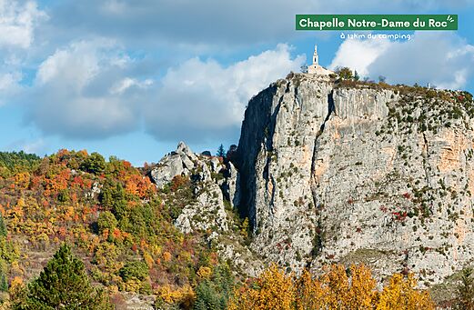 Chapel Notre-Dame du Roc on rocky peak, Castellane, Alpes-de-Haute-Provence.