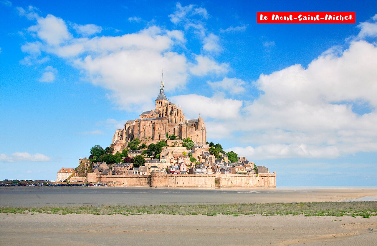 Mont Saint-Michel, historic site and architectural wonder in Normandy, France.