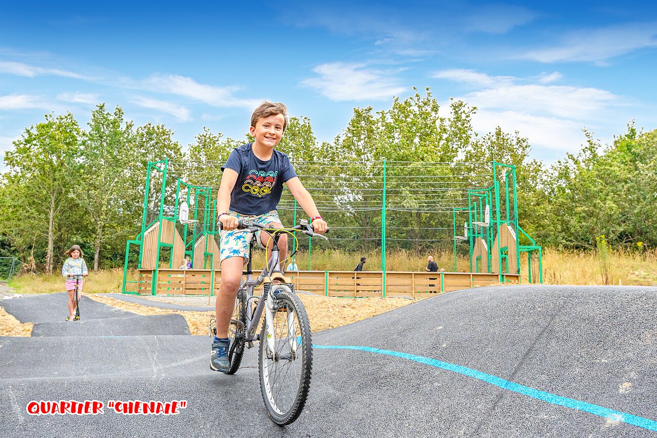 Pump track at CAPFUN La Ch�naie campsite, PORNIC (44).
