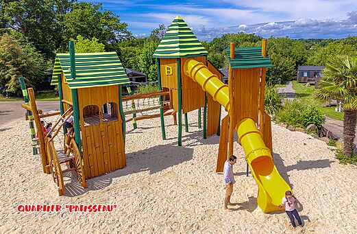 Playground, slides at CAPFUN La Chênaie campsite in PORNIC (44).