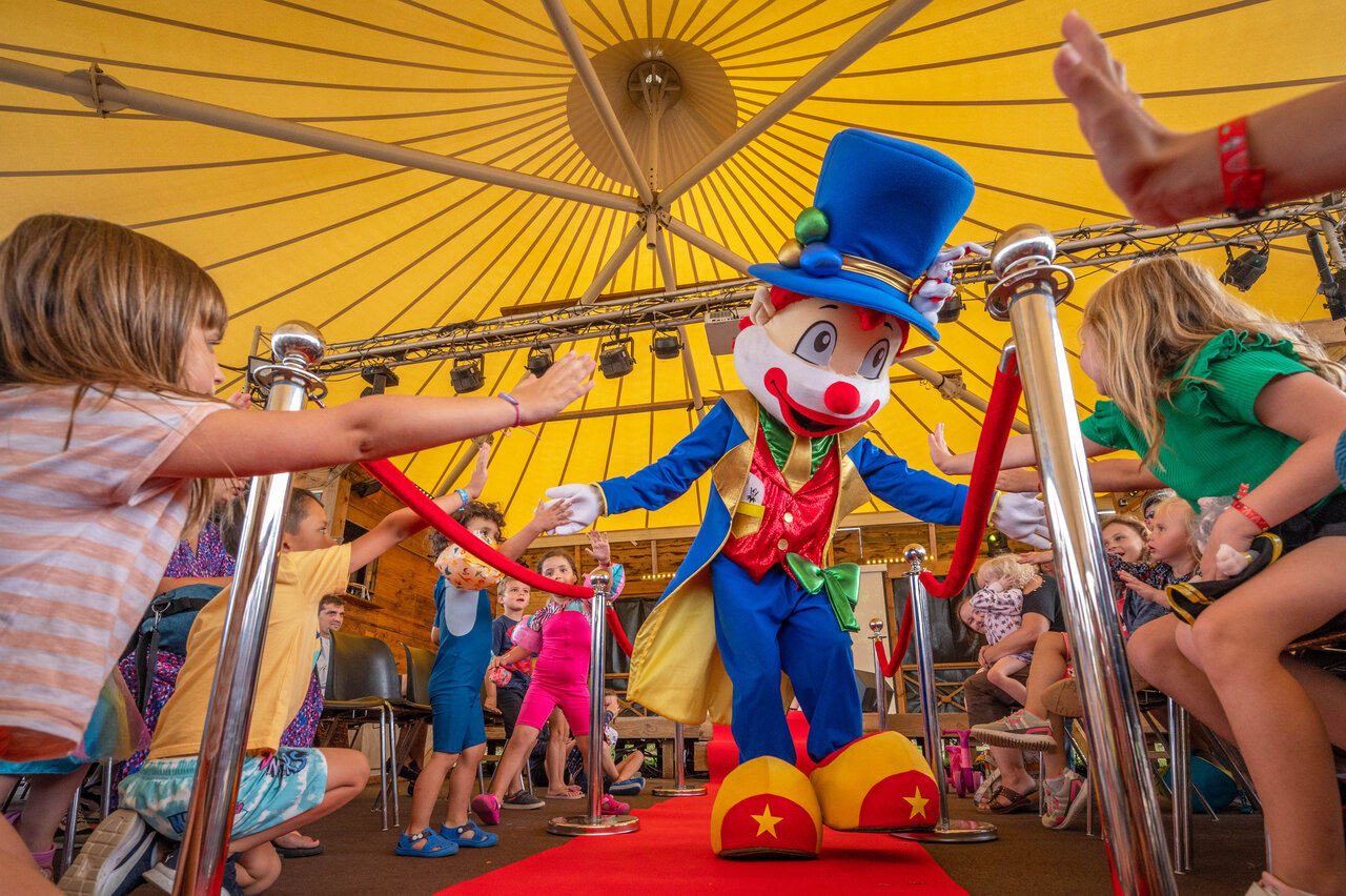 Mascot children at CAPFUN Citadelle de Loustic campsite in Hermanville sur Mer.
