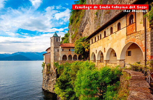 Hermitage of Santa Caterina del Sasso, historic monument on Lake Maggiore.