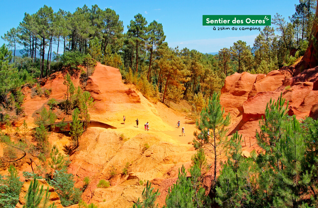 Ochre Trail Roussillon, colorful natural landscape for hiking in Provence.