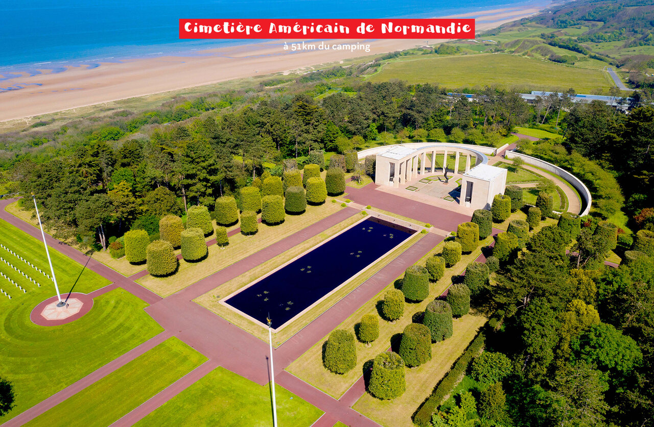 Cimeti�re Am�ricain de Normandie, lieu historique � visiter pr�s de Courseulles-sur-Mer.