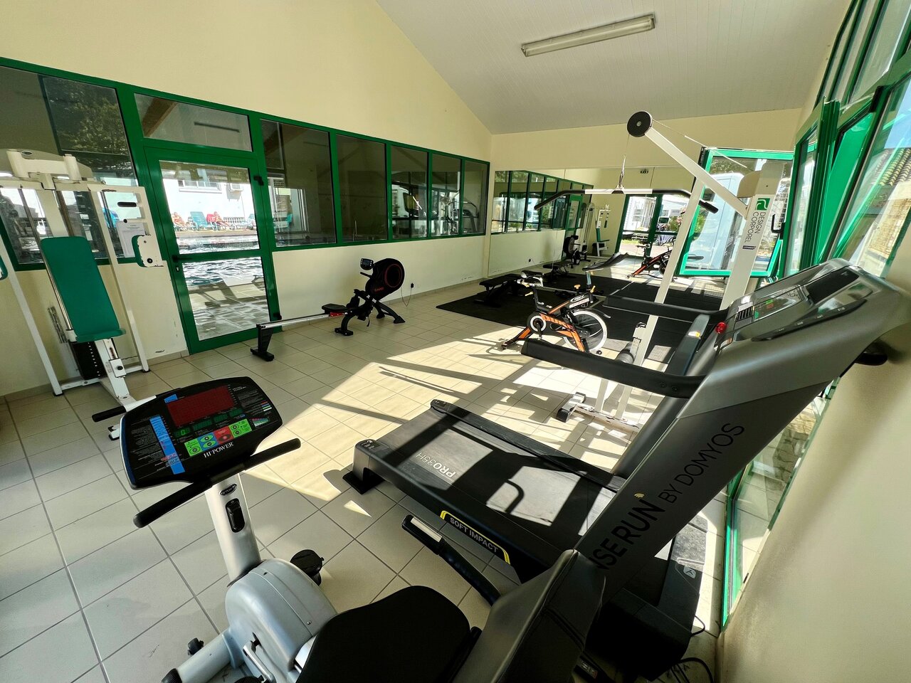 Full fitness room, pool view, CAPFUN Ecureuils JARD SUR MER (85).