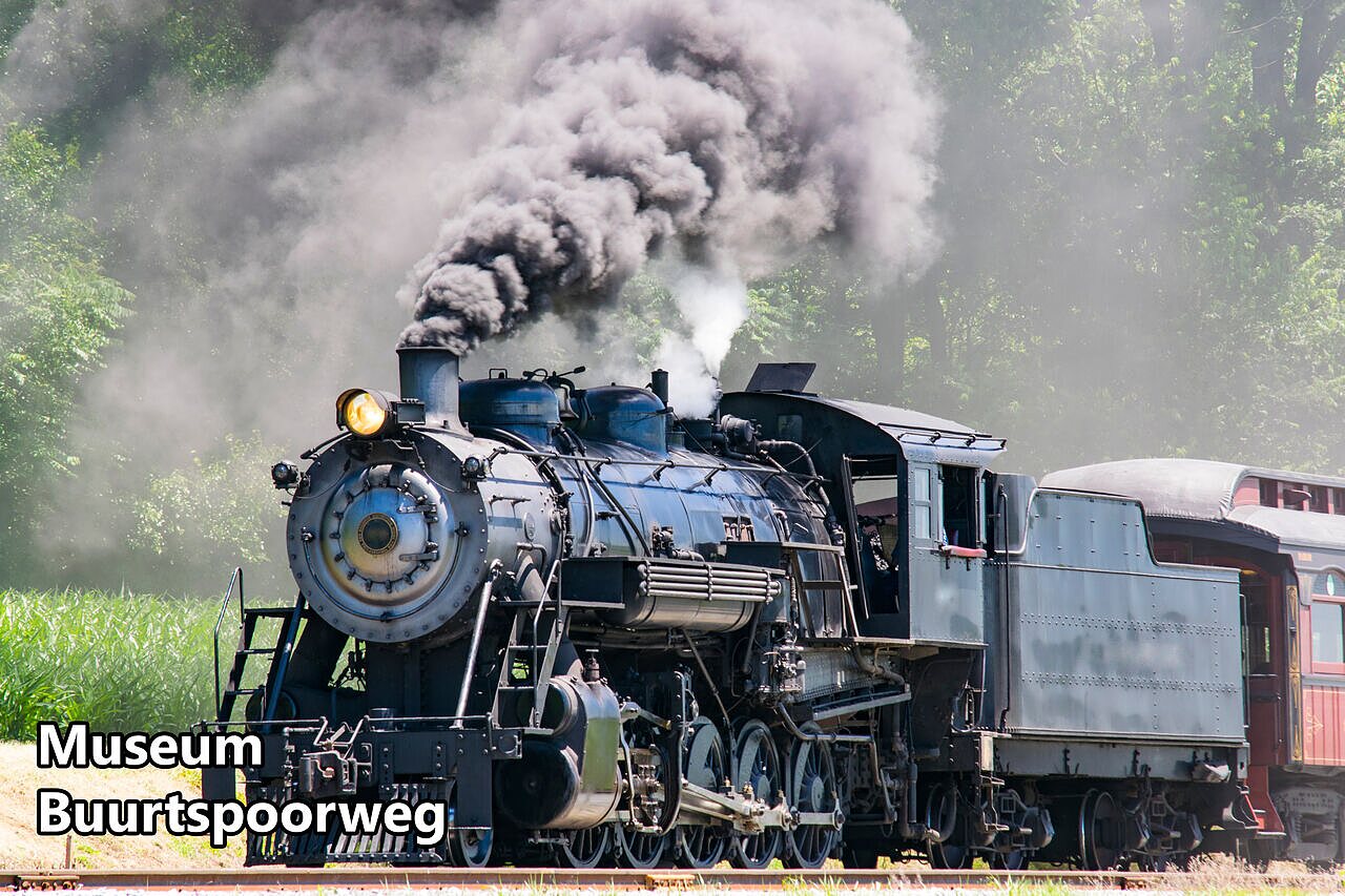 Historic steam train from Museum Buurtspoorweg, an attraction near Eibergen.