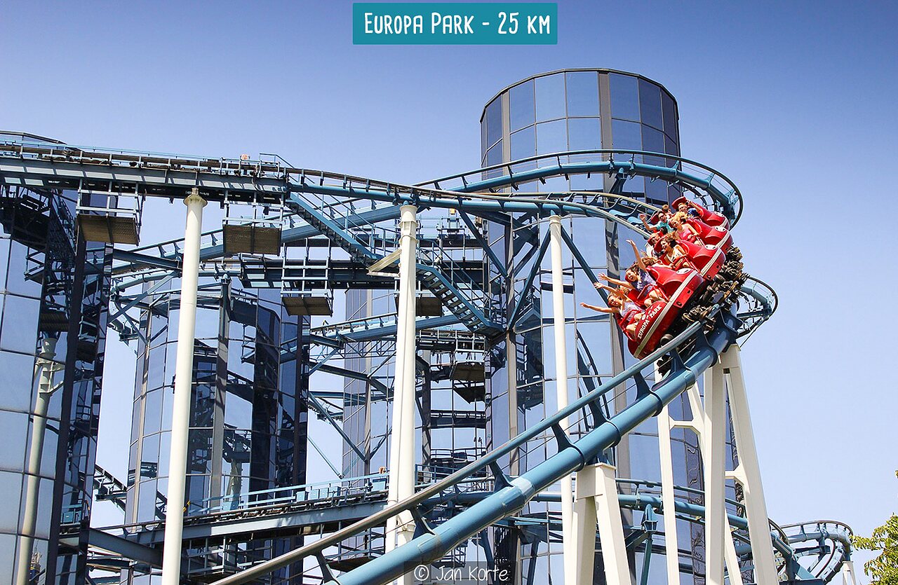 Spectacular roller coaster at Europa Park, a theme park near Erstein.