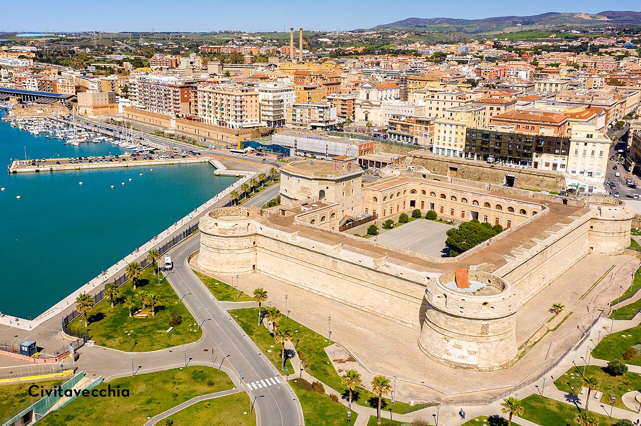 Civitavecchia port and historic Forte Michelangelo, a city to visit in Lazio.