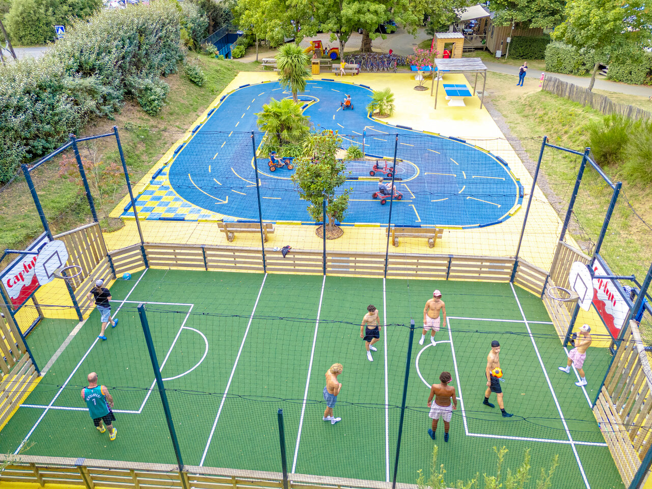 Multi-sport field and karting at CAPFUN L'Eve campsite in Saint-Marc-sur-Mer (44).