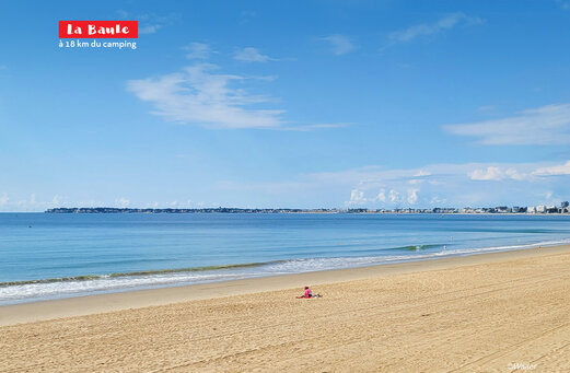 Fine sandy beach and calm sea in La Baule, Loire-Atlantique.