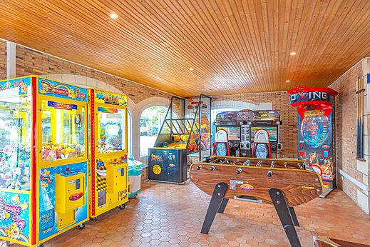 Games room, arcade machines, foosball at CAPFUN Falaises campsite in Gonneville.