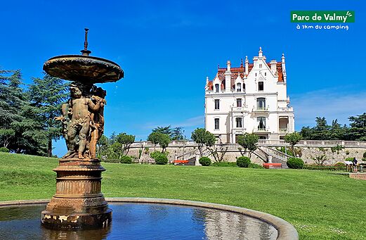Sculpted fountain and Valmy Castle, a place to visit in Argel�s-sur-Mer.