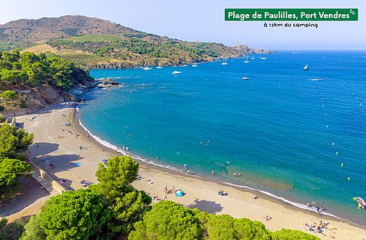 Paulilles beach in Port Vendres, protected natural site near the campsite.
