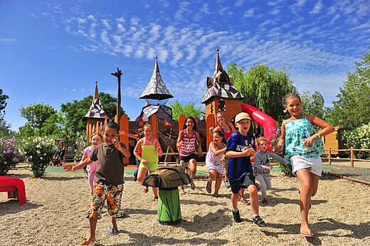 Themed playground children at CAPFUN Fleurs d'Agde campsite in AGDE (34).