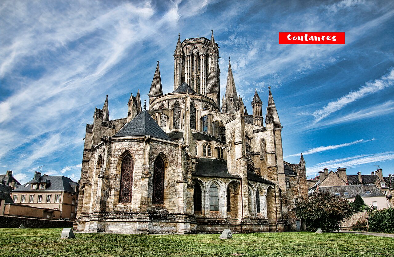 Notre-Dame de Coutances Cathedral, a historic monument to visit in Normandy.