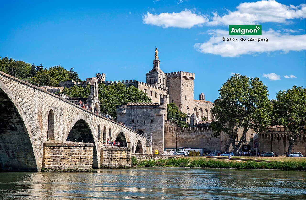 Pont Saint-B�n�zet and Popes' Palace in Avignon, a must-visit near the campsite.