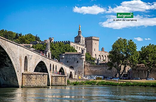 Pont d'Avignon and Popes' Palace, historic monuments to visit near Avignon.